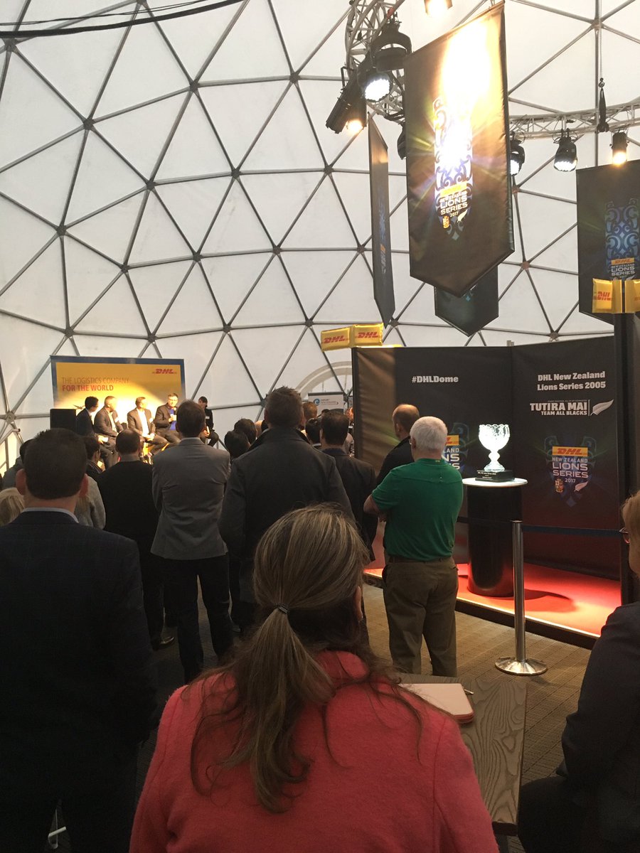 Attending <a href="/NZTEnews/">NZTE</a> breakfast event here learning about UK/I.E./NZ opportunities in the DHL dome Auckland lions fan zone #NZLions2017