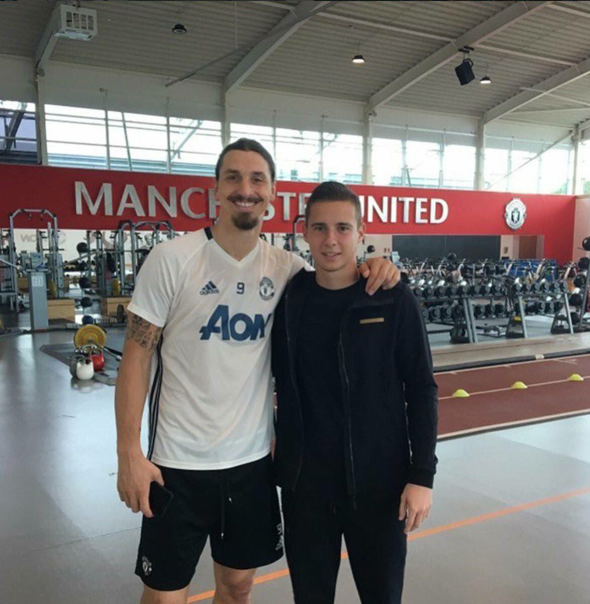 Ammadutd's tweet image. Zlatan Ibrahimovic training at Carrington today. #MUFC