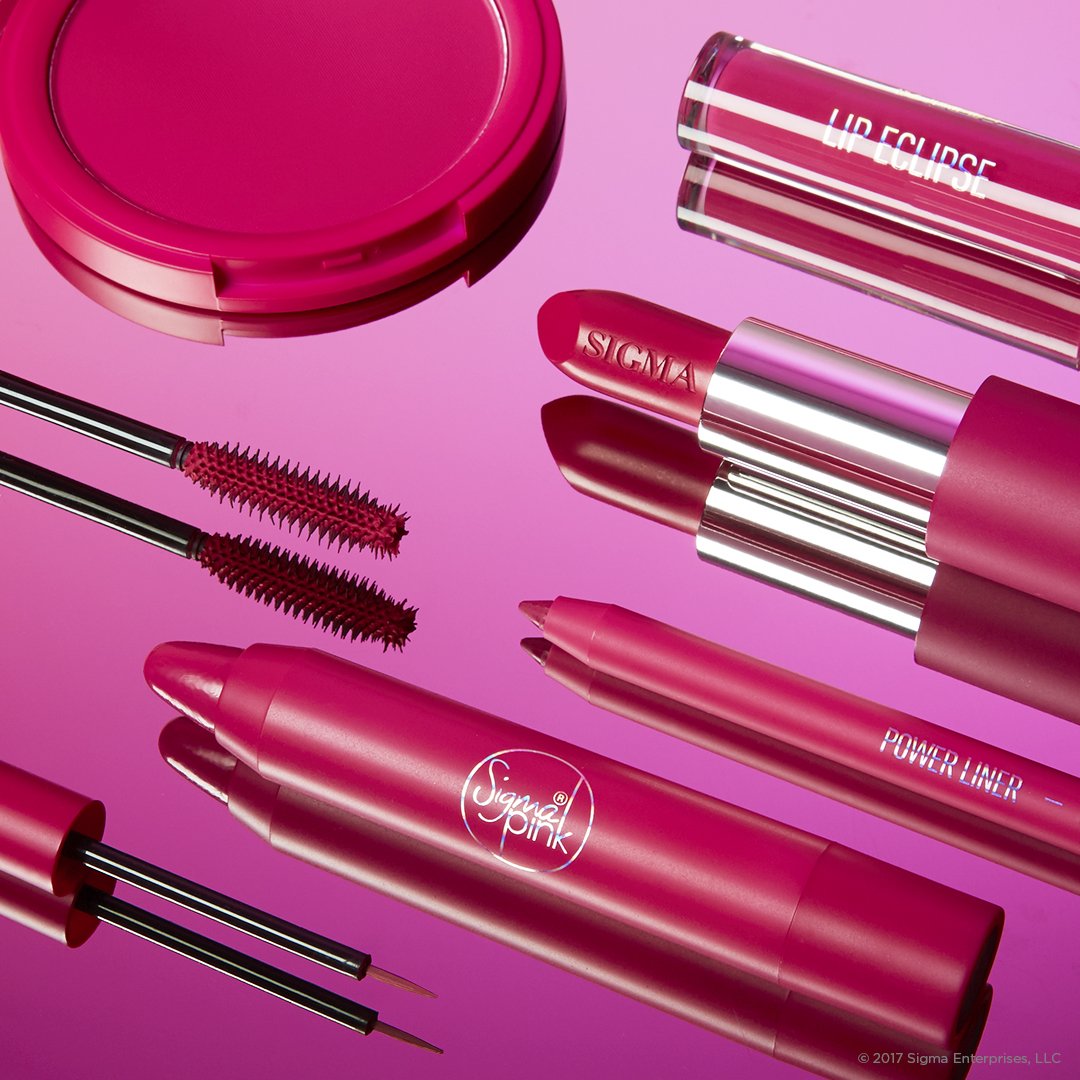 SigmaBeauty's tweet photo. Happy #NationalPinkDay! Make our signature #SigmaPink shade yours with these must-have makeup staples. https://t.co/3ZcbNqF5Ed https://t.co/SyLSimElKI