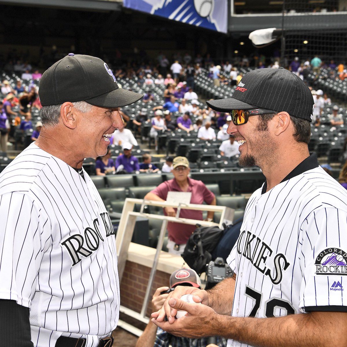 Rockies's tweet photo. Huge thank you to #NASCAR driver @MartinTruex_Jr who threw out today's first pitch and signed autographs for fans in Denver! 🏁 https://t.co/7ocnAkbGLp