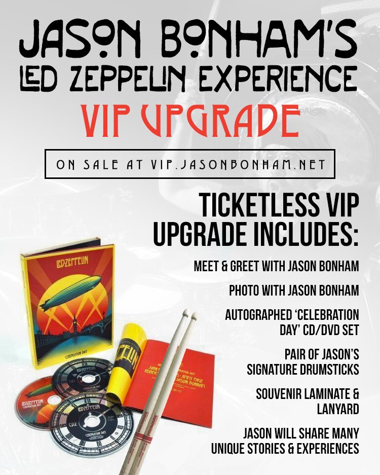 Jason Bonham on Twitter "VIP upgrades are available for JBLZE's summer