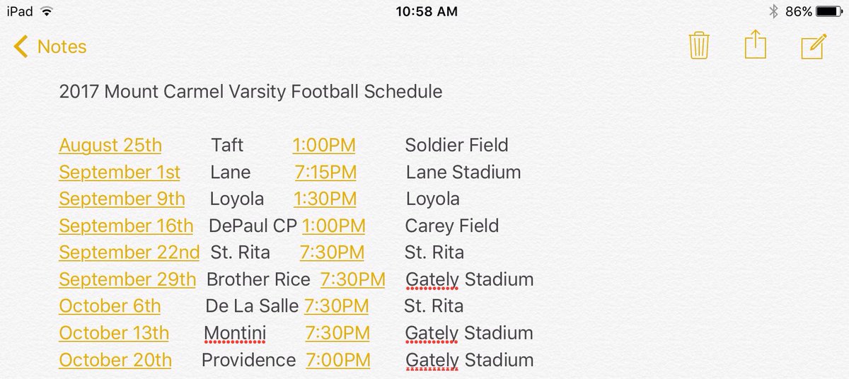 CaravanFootball's tweet photo. BREAKING: Mount Carmel Football releases 2017 schedule. #WeAreMC https://t.co/78K2VP90MZ