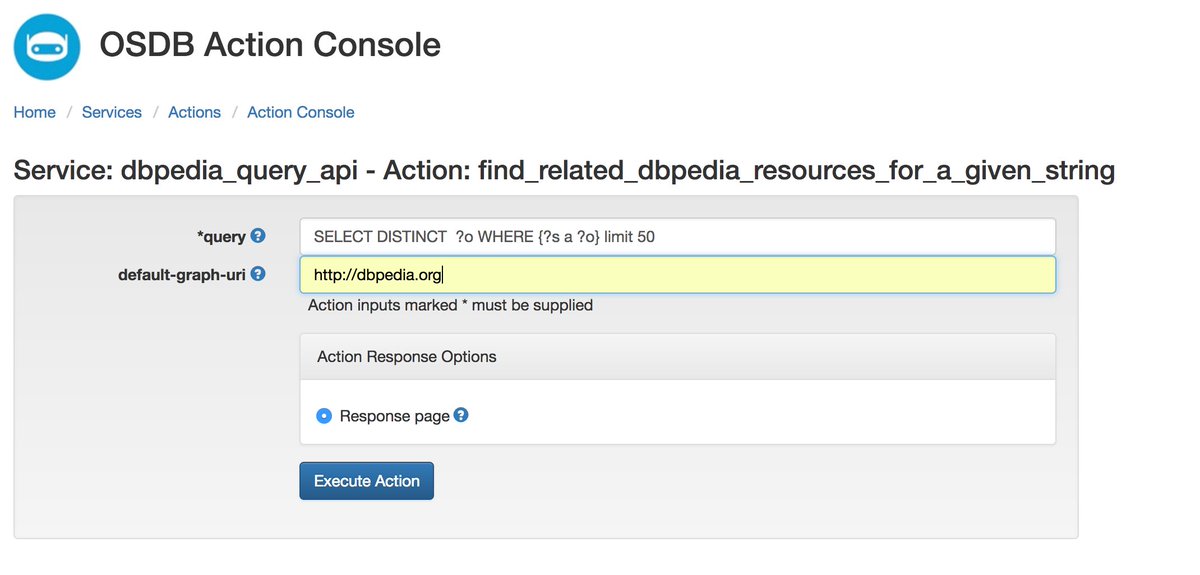 kidehen's tweet image. 5/ Executing #SPARQL query via #DBpedia #API using interaction console. #Swagger #APIEconomy #SemanticWeb #LinkedData #REST #AI #SmartAgent