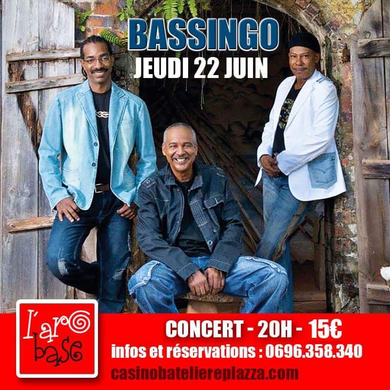 #Martinique #ArObaseEvent
Ce soir à #LArobase du <a href="/bateliereplazza/">Casino Batelière</a> découvrez #Bassingo !
Réservez vite au 0696.358.340