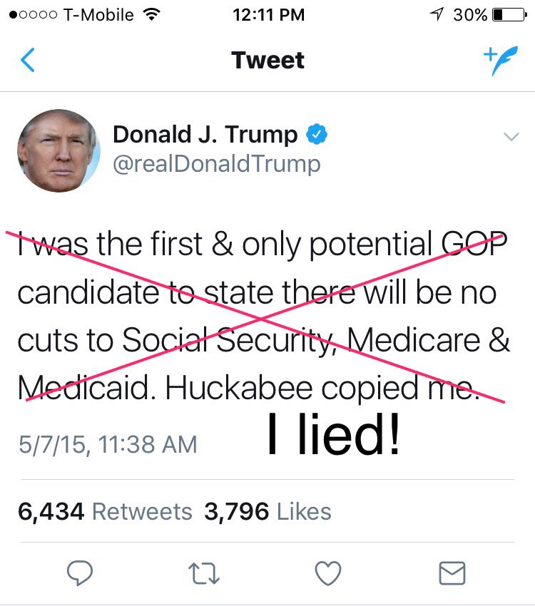 .@realdonaldtrump 
Classic bait and switch from the world's biggest con man. Thanks MAGA fools!