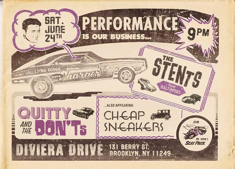 WE’R LIVE SATURDAY NITE: 10pm in Brooklyn at Diviera Drive with <a href="/QuittyTheDonts/">Quitty & the Don'ts</a> + Cheap Sneakers 🔥🔥🔥🔥