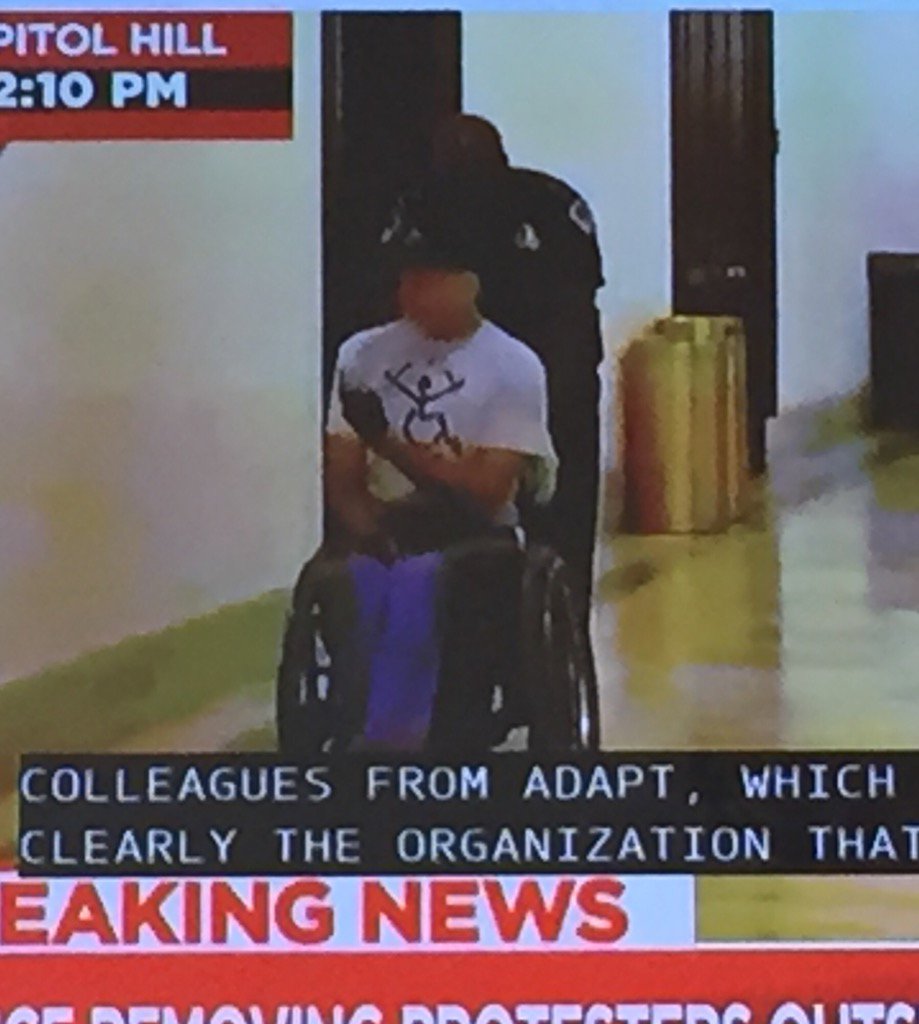 AynRandPaulRyan's tweet photo. This dude giving the finger to McConnell is all of us today. #HealthcareBill https://t.co/9Qi0iwXVNp