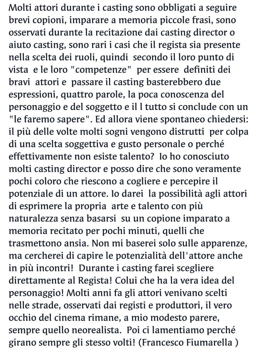 FraFiumarella's tweet photo. #attori #CASTING #attrici #Italia #Spettacolo #fiction #cinema #provini https://t.co/8WwbTk6WOL