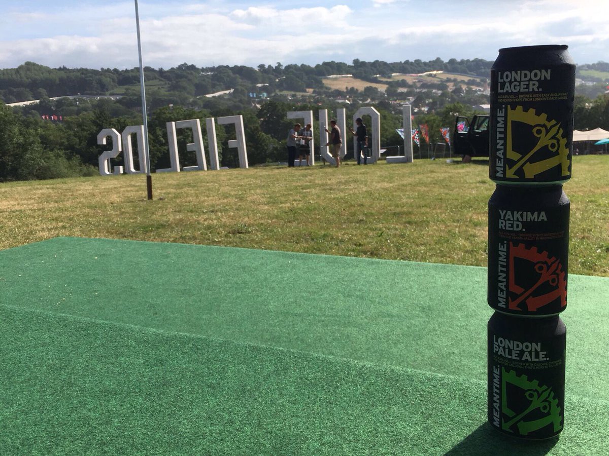 MeantimeBrewing's tweet photo. If you're at #Glastonbury2017 @GlastoFest make your way to #LoveFields bar and crack open a can or two of the good stuff in the sunshine https://t.co/eiXRkdwfbE