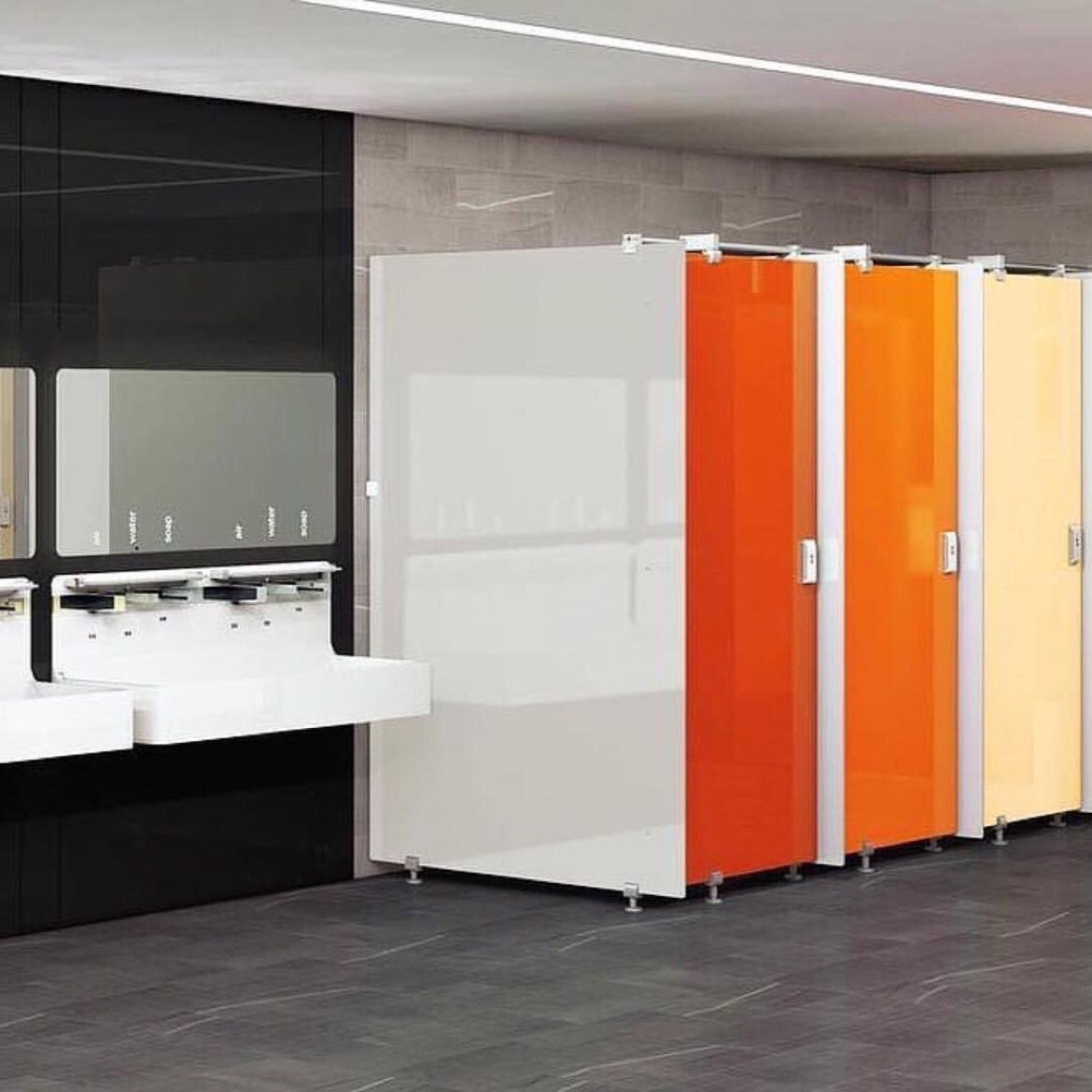 DesignApplause's tweet photo. #tbt #Glass box stalls @Carvartglass π @neocon_shows #HiPawards honoree pair with the brandβs Integra washbasins #neoconeast2016 https://t.co/LapmjMJtMy