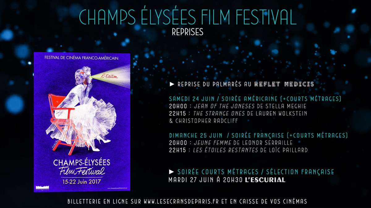 dulaccinemas's tweet photo. La reprise du PALMARES du @CEfilmfestival est tombée ! #jeunefemme #thestrangeones #JEANOFTHEJONESES #LESÉTOILESRESTANTES #CEFF2017 https://t.co/IrH36nSFFf