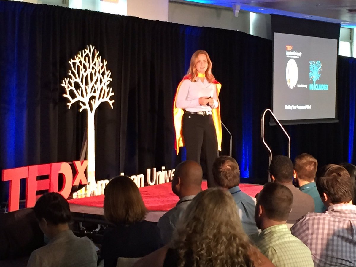 TEDxAmericanU's tweet photo. "70% of Americans are disengaged at work'" says @KatieMcNerney starting her talk about purpose at work #TEDxAU https://t.co/uDVDvlcrTi