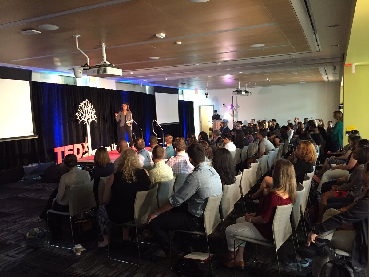 TEDxAmericanU's tweet photo. "Exclusion looks like coming home from school and asking my mom if black is bad," says @AUSGPresident on stage #TEDxAU https://t.co/Ay25uoxYho
