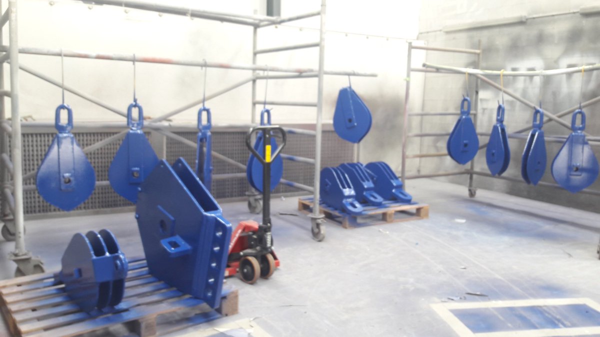 Set visborden en blokken gestraald en gespoten