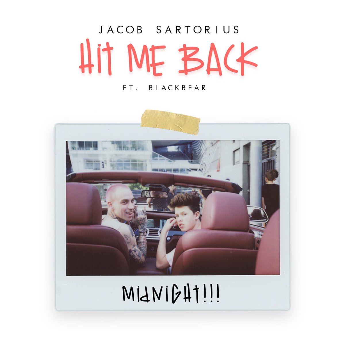 jacobsartorius's tweet image. My new song #HitMeBack (Feat. @iamblackbear) Available everywhere midnight. 🔥 Who's ready?! 😛