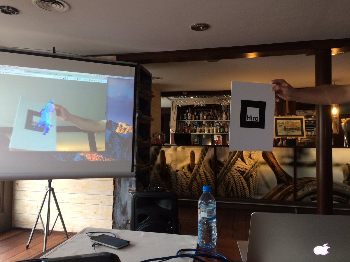 lizz_ka's tweet photo. @pyortp is talking about markers at @meetjs 👌🦄 #womenintech #murality #computervision https://t.co/eVl1Jw1E6k