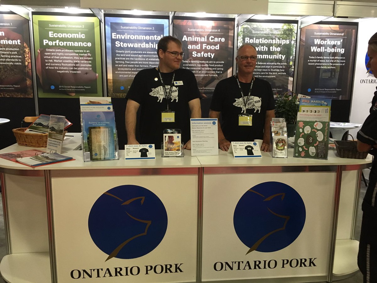 OntarioPorkNews's tweet photo. At @OntPorkCongress until 4pm today answering questions and handing out swag. Be sure to stop by and say hi! #OPC17 https://t.co/tByfvHBD8L