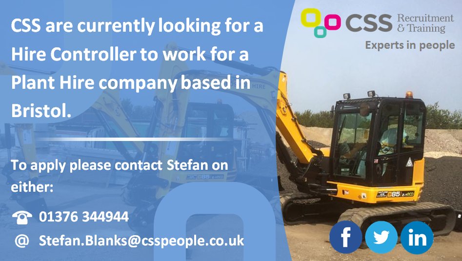 CssRecruitment1's tweet image. #JOB | CSS are currently looking for a #HireController for a position based in #Bristol ⬇️  To apply please call 01376 344944 #jobsearch