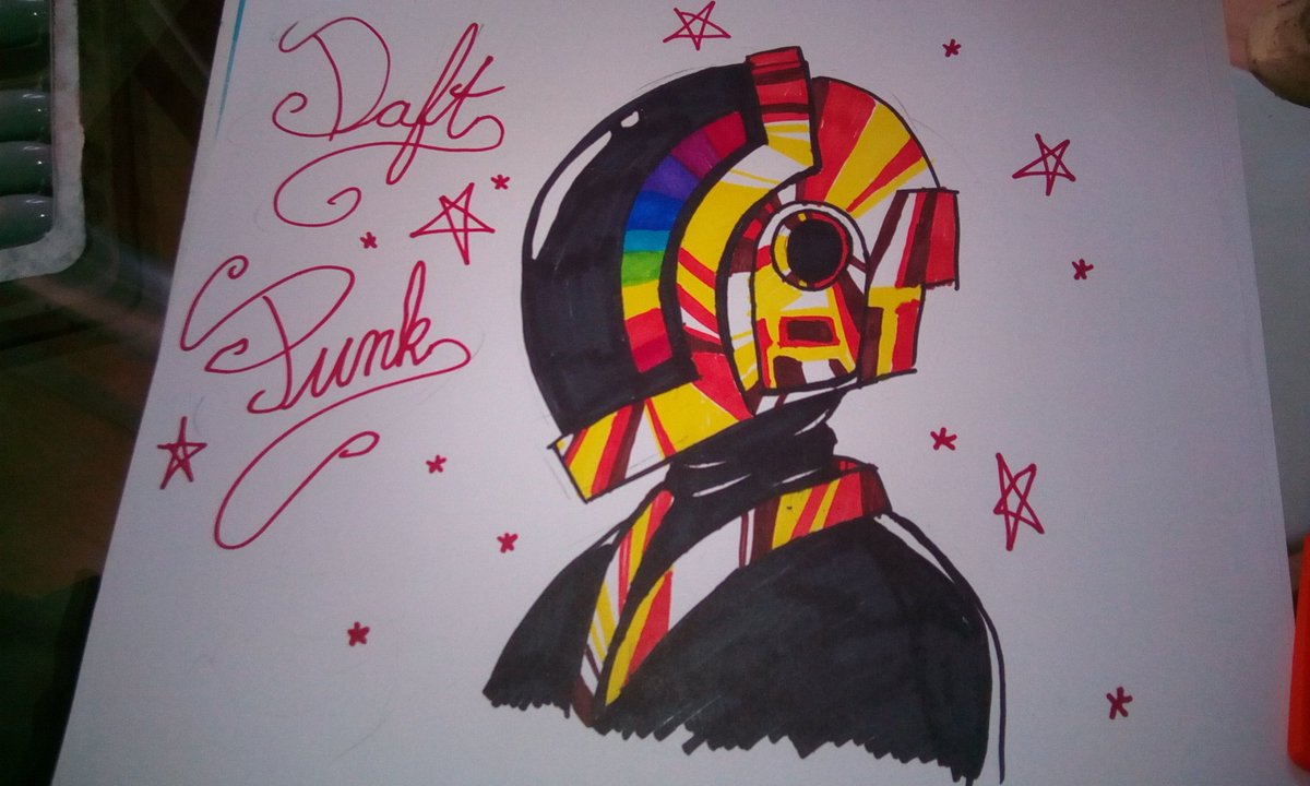 My first sharpie art i love daft punk!