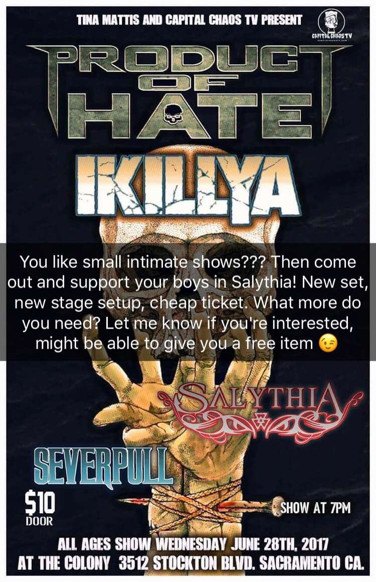 Our show at the at Cafe Colonial is next Wednesday! Admission is a low price of $10. Don't miss out!#metalshows #metal #live #sacramento