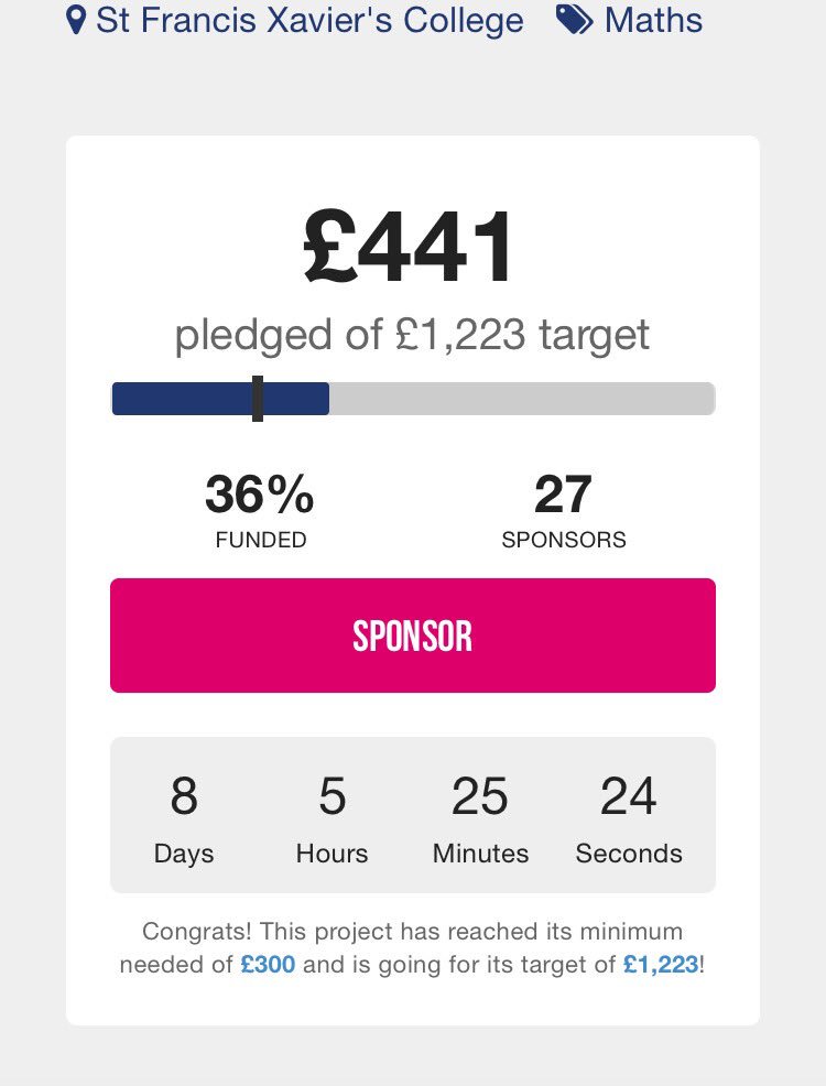 sfxmaths's tweet photo. An amazing response today!! @RocketFundUK @hegartymaths https://t.co/mtjNAg2Lbt #Crowdfunding https://t.co/2ZKY6xXzac