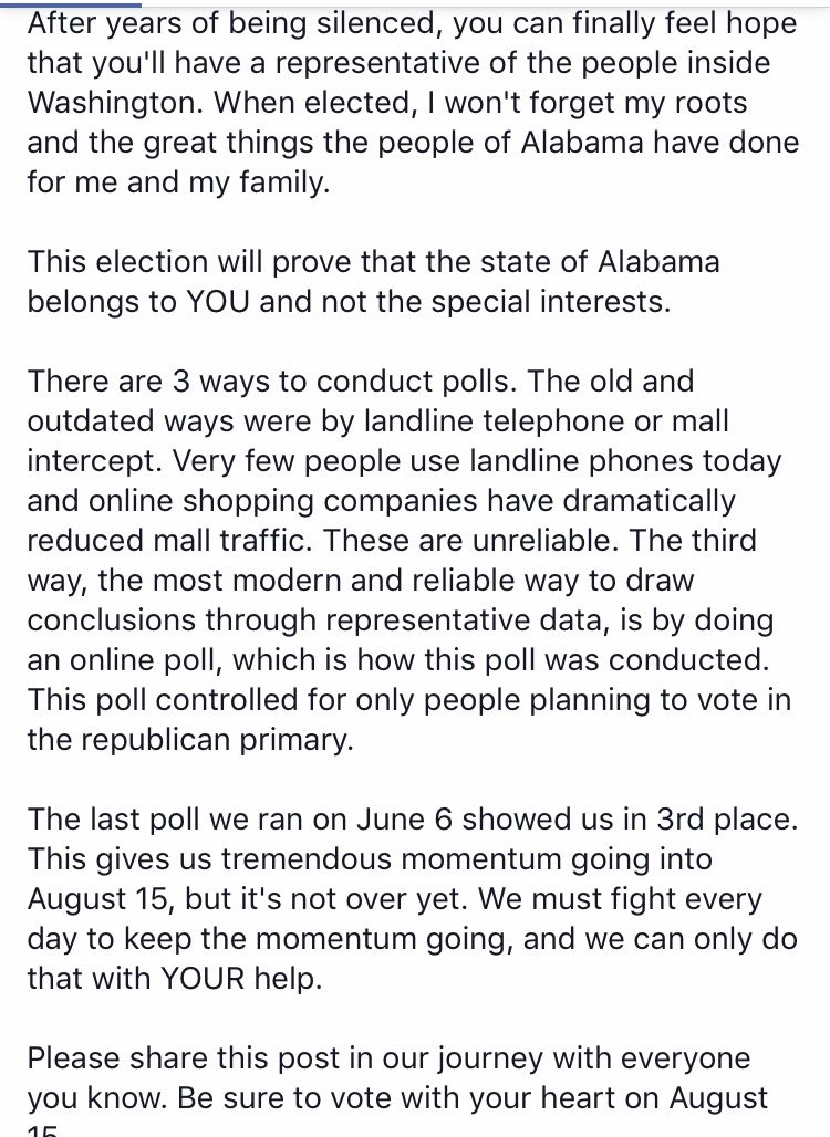 DomForSenate's tweet image. DOM GENTILE IN FIRST PLACE IN JUNE 21 POLL FOR US SENATE IN ALABAMA!