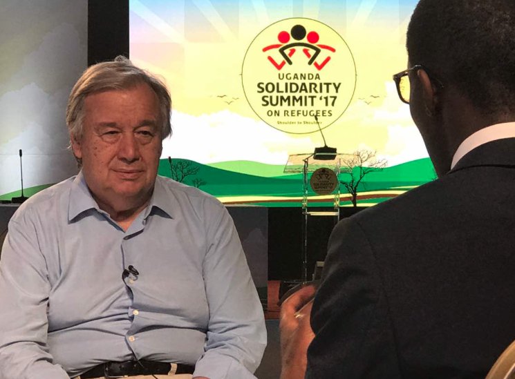 qataharraymond's tweet photo. Just had a candid interview with the @UN Secretary General @antonioguterres on the refugee situation. 
Details in @ntvuganda bulletins https://t.co/IHbY0HKNF0
