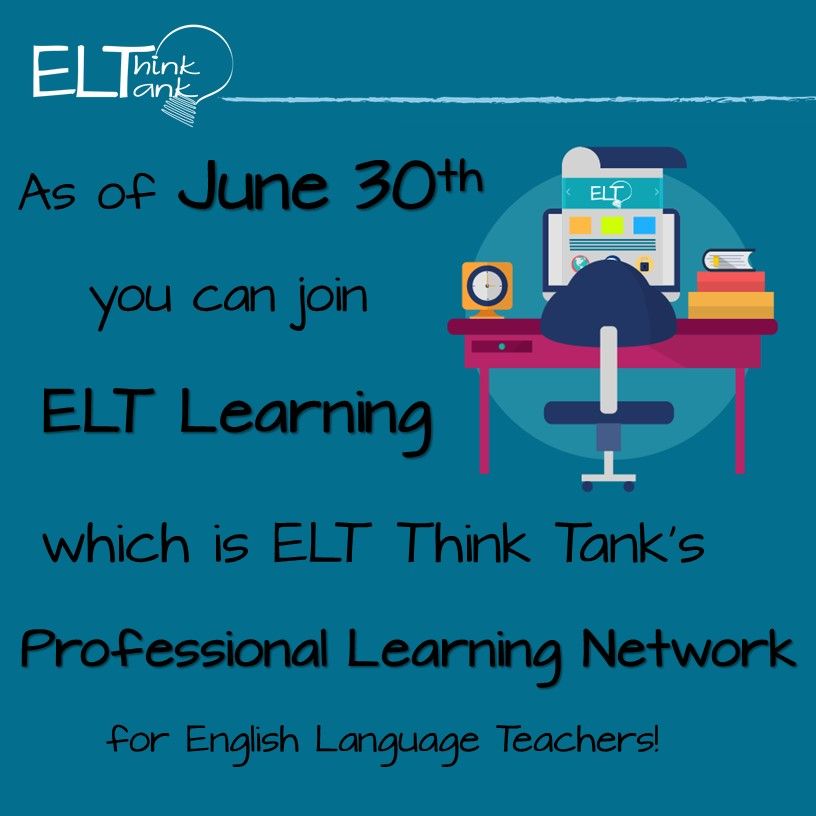 ELT_ThinkTank's tweet photo. Stay tuned so you can be part of our Professional Learning Network, specially designed for English Language Teachers! #ELTlearning #TESOL https://t.co/ZrRMQ7gutm
