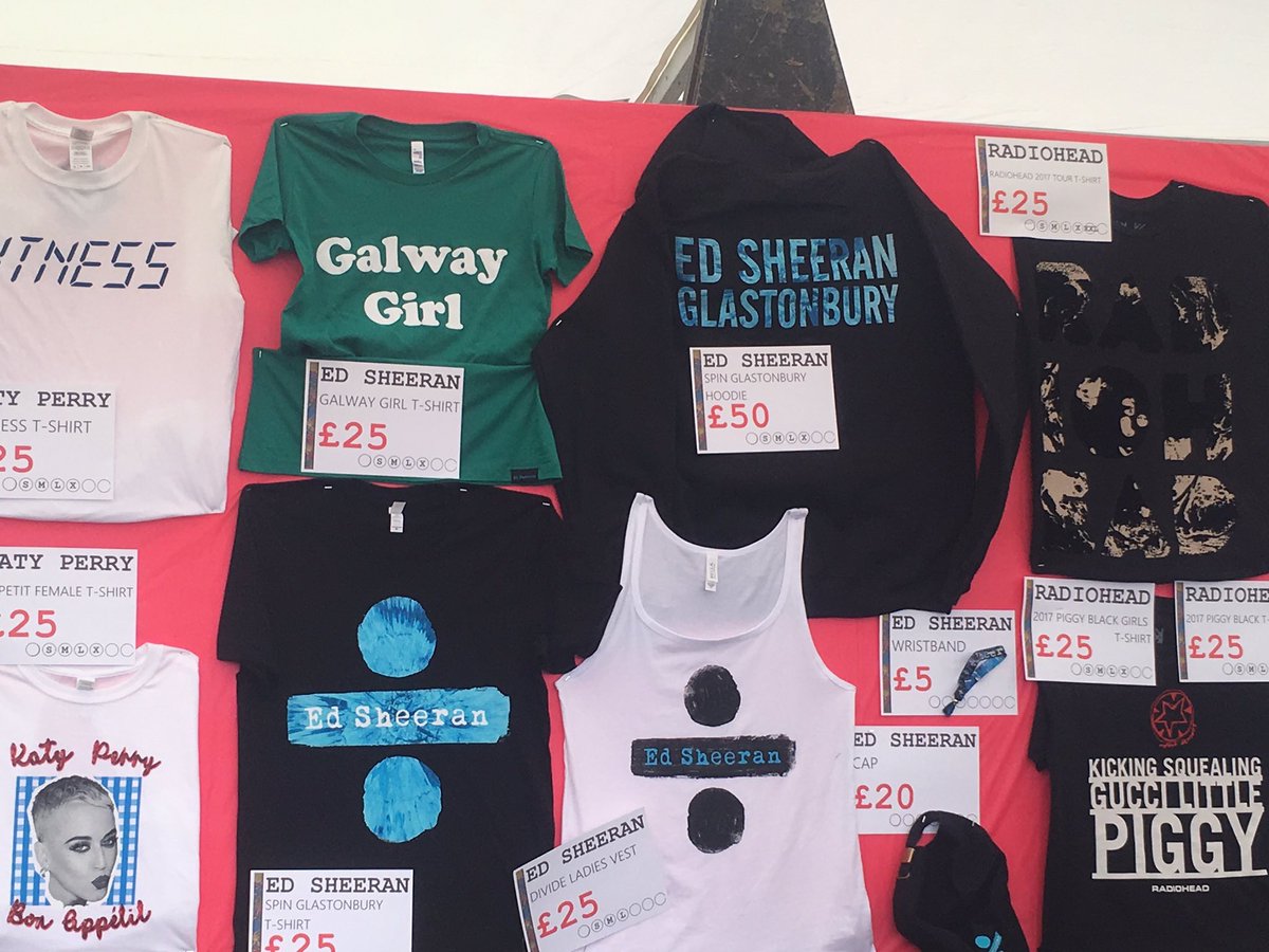 Ed Sheeran Updates Fanpage on Twitter "Merch for Glastonbury Thanks EmilylovesEd … "