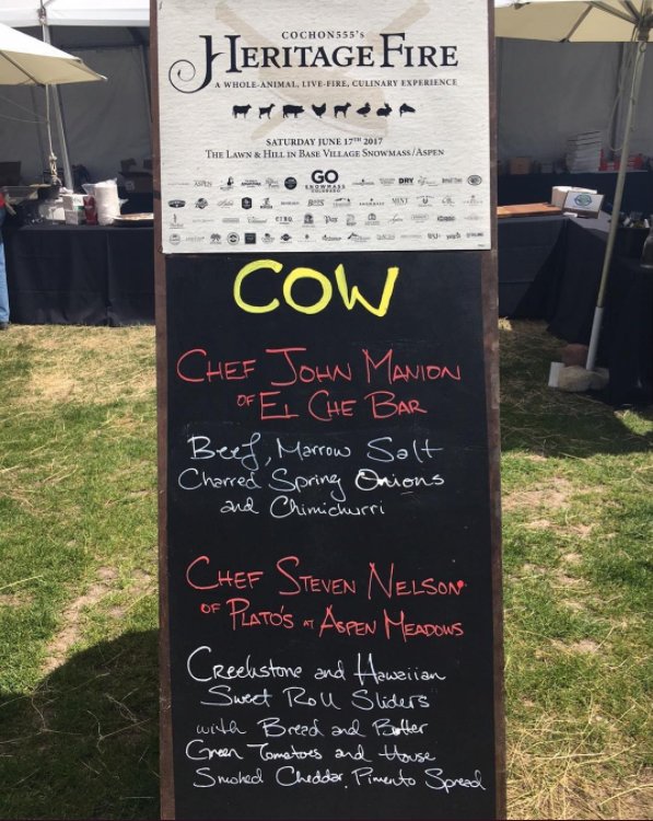 Whirlwind of deliciousness <a href="/COCHON555/">Cochon555</a> #HeritageFire event last week. Good luck in #Atlanta on Sunday! (Photo cred <a href="/AspenSnowmass/">Aspen Snowmass</a>) #FWClassic