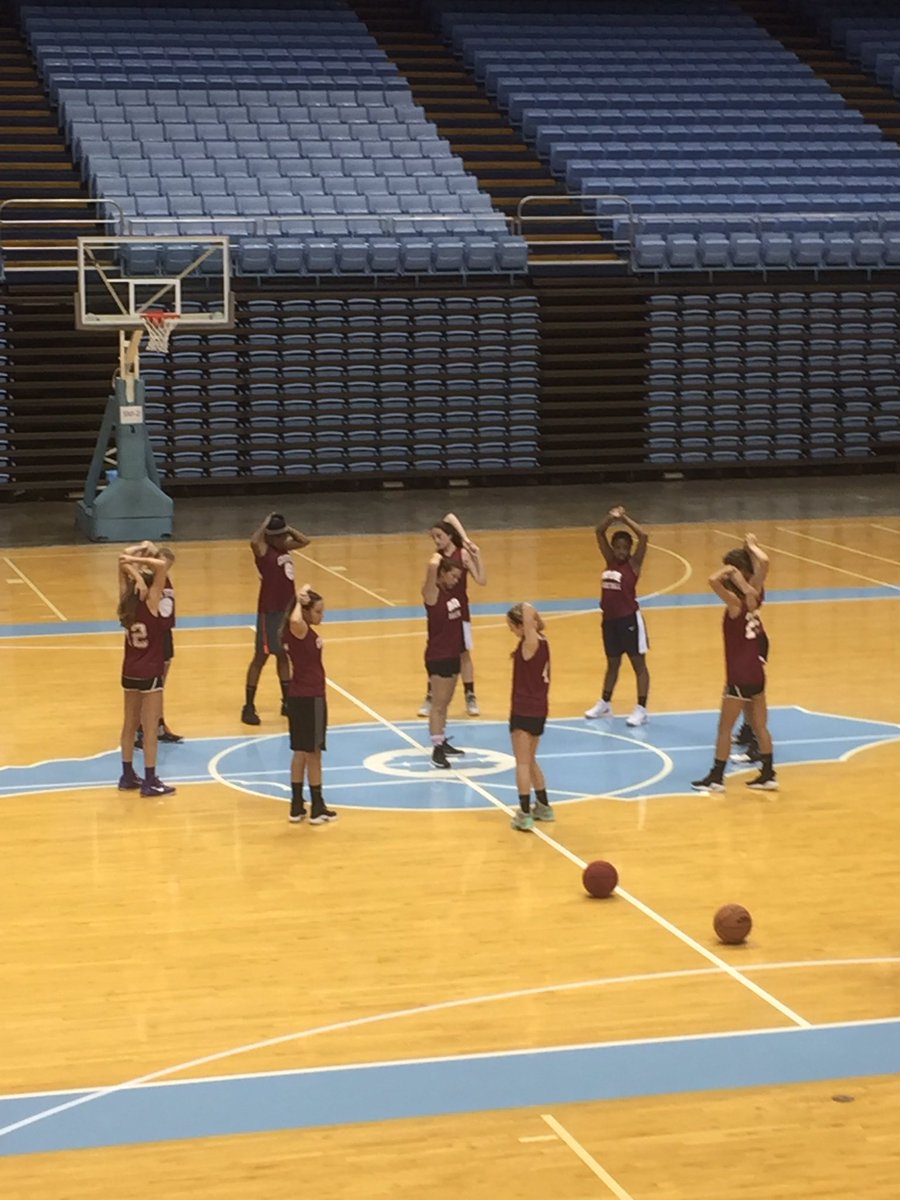GSKnightsWBB's tweet photo. It begins Carolina Camp JV about to start.Varsity at 3:15 against Canal Winchester, OH.  Team focus, ball movement. https://t.co/Mbkp2E3guL