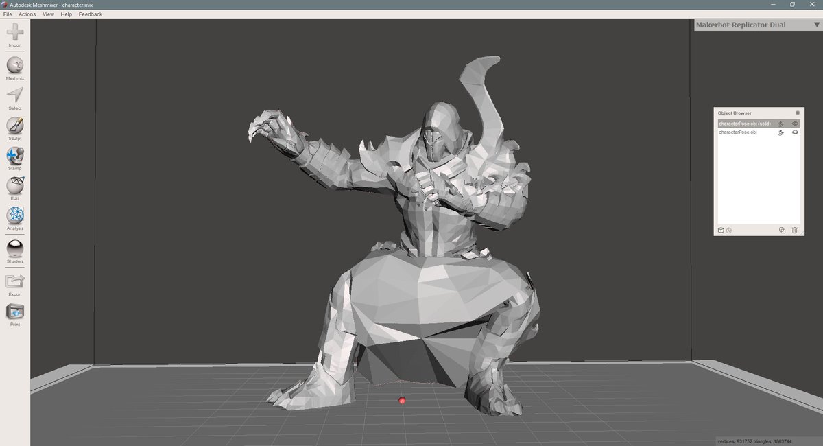 MadGamerStudios's tweet photo. Ready for 3D print! 
#gamedev #3D #model #3Dprint #design #meshmixer #pose #posing #martialarts #ouroboros #passionproject https://t.co/bcYHSEekjy