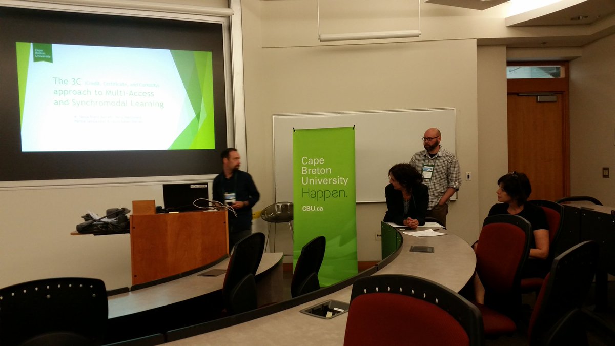 PeterMacIn's tweet photo. CBU preparing for the session on 3C course design at #STLHE2017 https://t.co/aoHi9LUIVJ