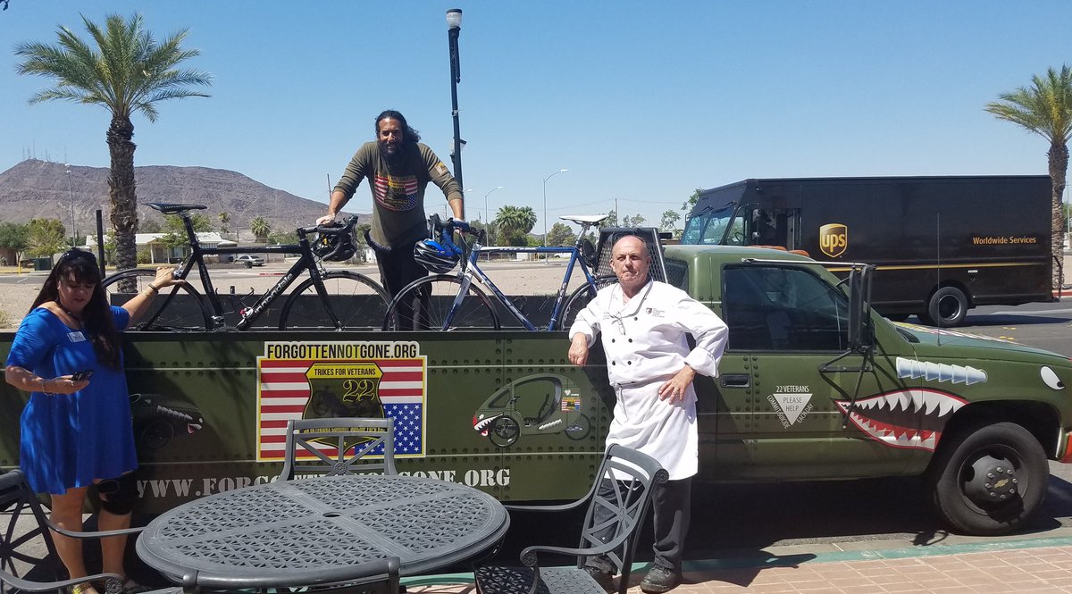 FNGStigmaFree's tweet photo. Live on scence at Chef Flemming's Bakery. Cyclist Bike donation. #22DamnMany #GetOutTheDamnHouse #stigmafree https://t.co/hadECLKFxw