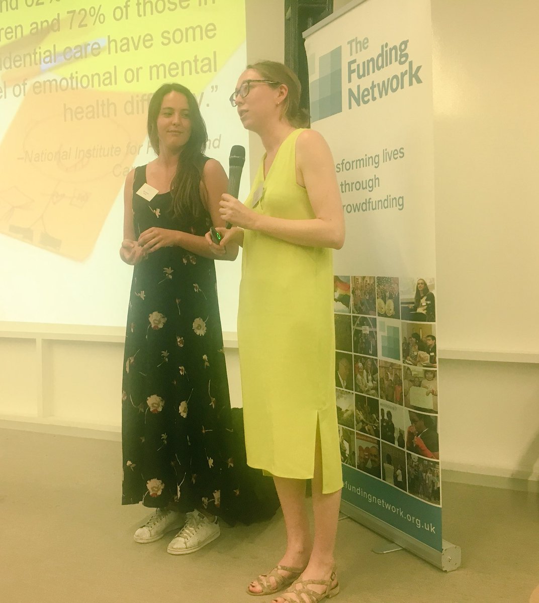 FundingNetwork's tweet photo. Elo and Alex from @storeys_ pitching for their project improving emotional wellbeing for care leavers in #Hackney #HackneyGivingLive https://t.co/32jJoyYmAd