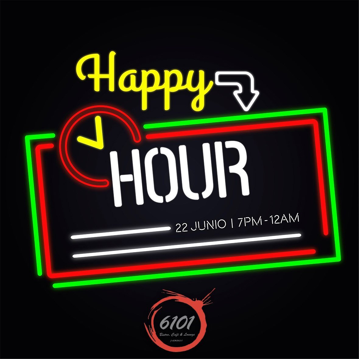 Happy hour!
Cervezas de 222ml en 1.000bs, servicios de Ron y Vodka tendrán un costo de 2x 80.000, y la música estará a cargo de Dj Ayax.