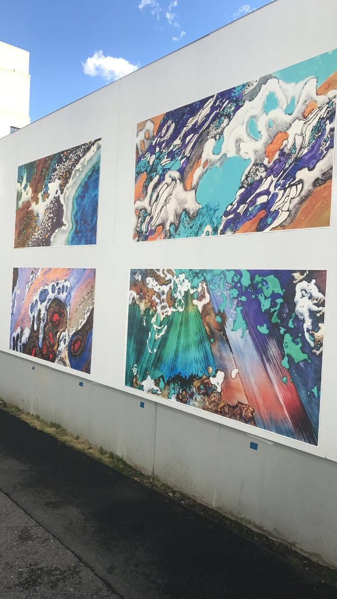 KaufmanAstoria's tweet photo. Sneak peek of #Backlot2017 festival featuring the mural exhibit at The Easement! Stop by tomorrow to see all of the great exhibits. https://t.co/fRl958EAbq