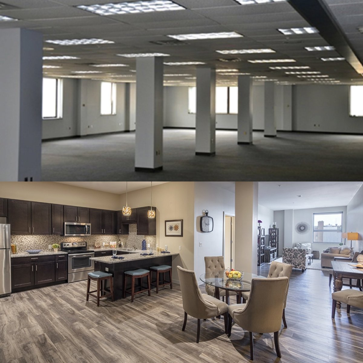 HueberBreuer's tweet photo. Hey @downtownSYR here's a #TBT #Transformation of #Excellus(top) to #IconTower(bottom). Jim Breuer and our team enjoyed it twice over! 🤗 https://t.co/VgFw6alryN