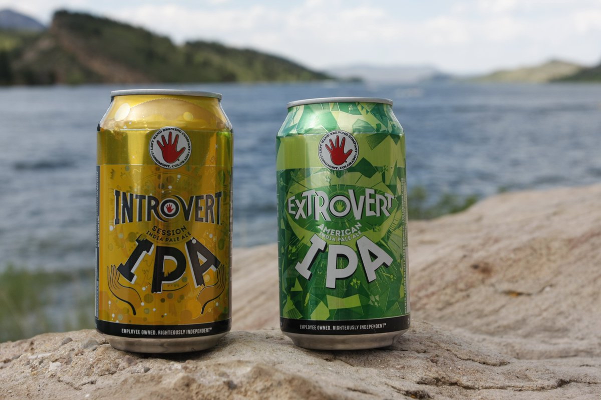 LeftHandBrewing's tweet photo. Dynamic duo #Beersonality #IntrovertExtrovert #LeftHandCans #IPA https://t.co/aSF5bDcXGq