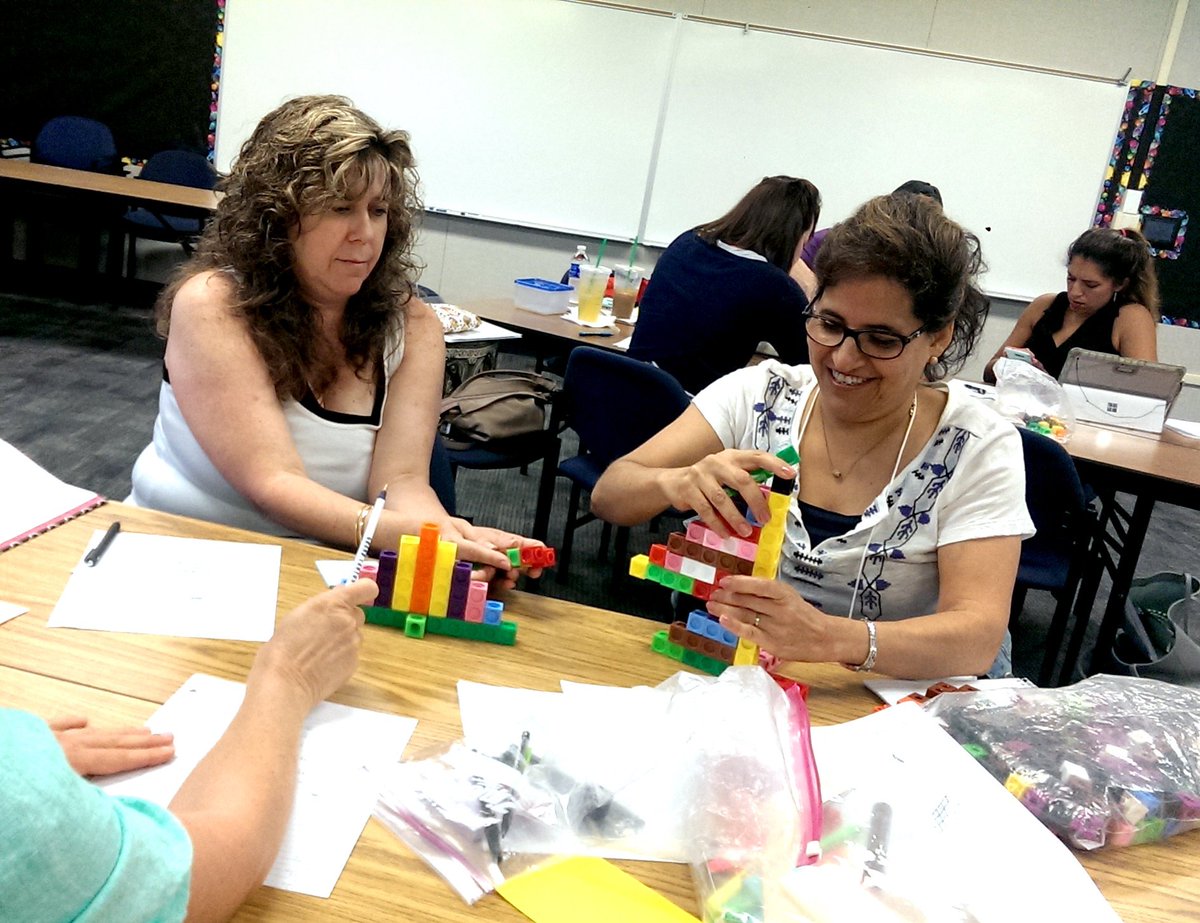 WestEdSVMI's tweet photo. K12 teachers working on another rich math problem on our last morning of PD together! #skeletontowers #wsvmisummer2017 #svmimac @svmimac https://t.co/kuT5OtWwQM