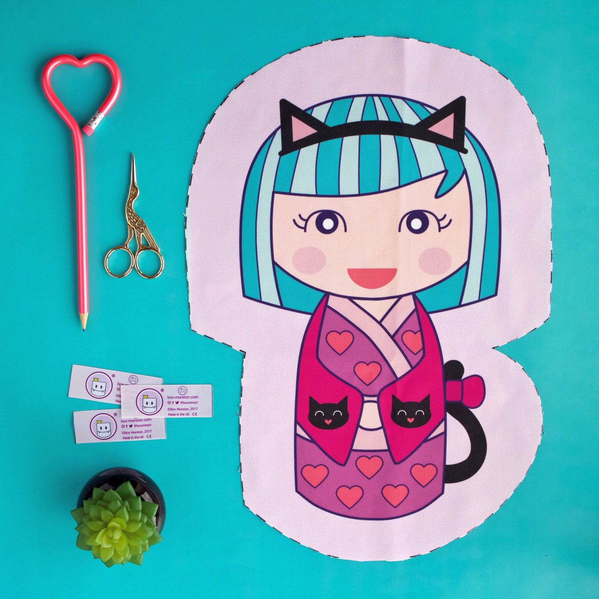 boxmnstr's tweet image. Finally got some of my illustrations printed on fabric! Can't wait to see the final result! #workinprogress