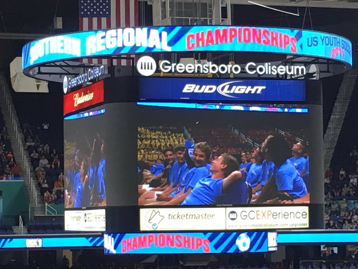 01CASLblack's tweet photo. @usysncs ready to go for Regionals and on the Jumbotron, we're ready!! @caslnc https://t.co/BsMjboIvoo