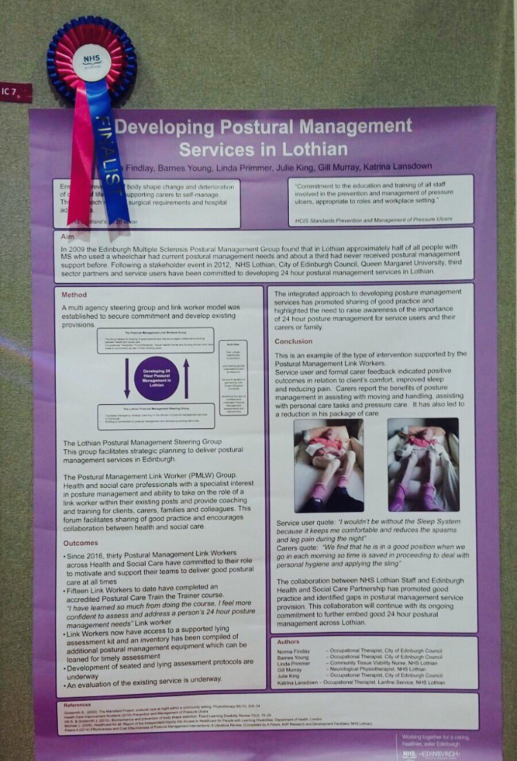 norma_findlay's tweet photo. @sswtrainer "Developing Postural Management Services in Lothian". Raising the profile of postural care. https://t.co/45DZmYdFJW