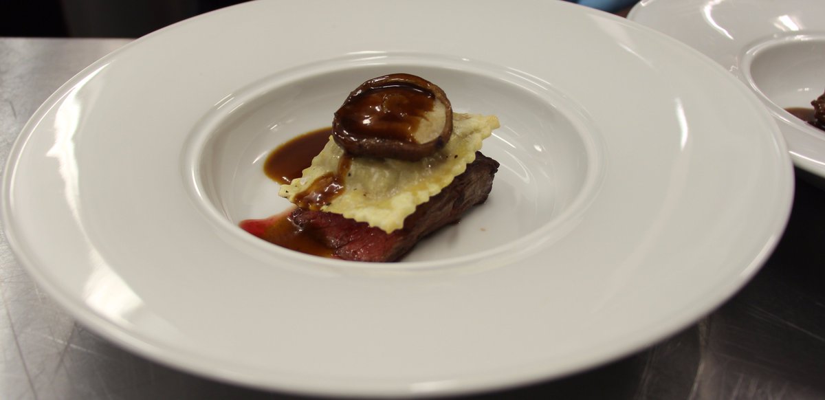 EngineShedDerby's tweet photo. Course number three! Our Twits-inspired ravioli, sitting on a bed of bavette. #Derby #restaurant https://t.co/INpJwFSZwU