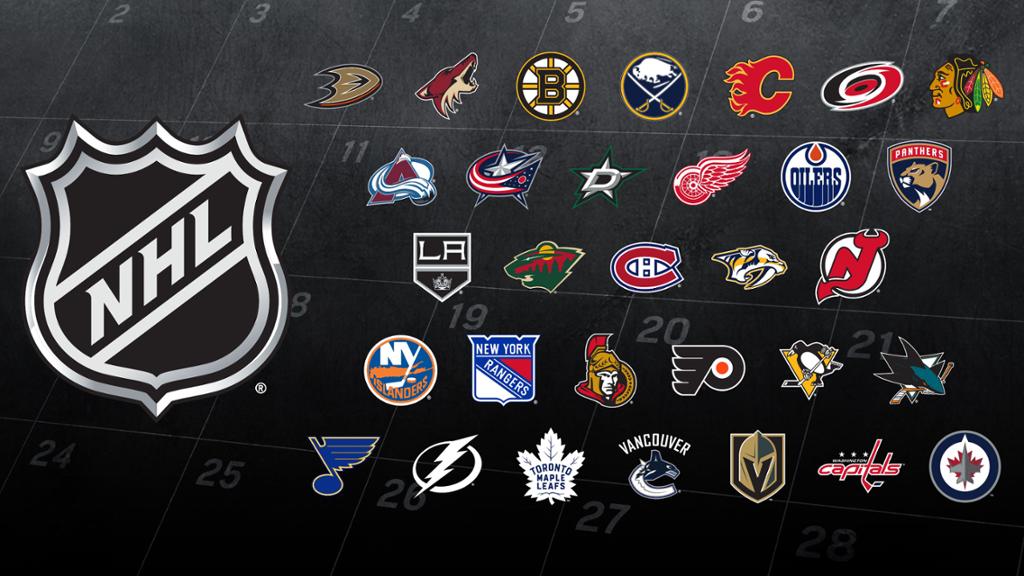 NHLPR's tweet photo. Full schedule for the 2017-18 NHL season, which begins with four games on Wednesday, Oct. 4: https://t.co/5LCqlq4cSB https://t.co/MTmjczy8Fn