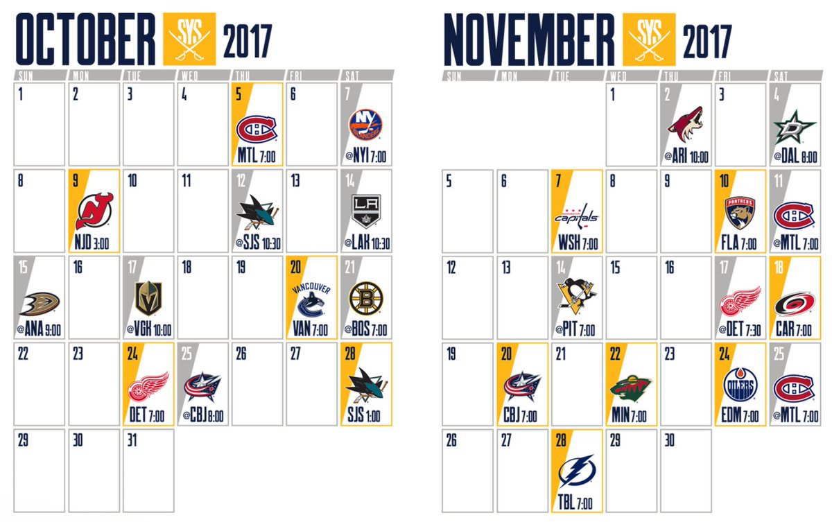 Sabres' 201718 Regular Season Schedule Released HFBoards NHL