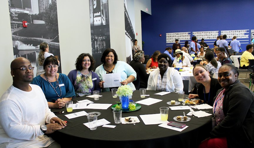 CDHCOmaha's tweet photo. Representing Charles Drew at @NOAHclinic Champions of Change Luncheon today means moving North O forward, collectively. #BuildNorthO https://t.co/xH1WcsAMD0