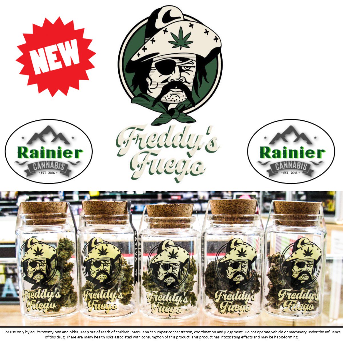 Rainiercannabis's tweet image. Freddy&apos;s Fuego now available! Come check out this FIRE! #freddysfuego