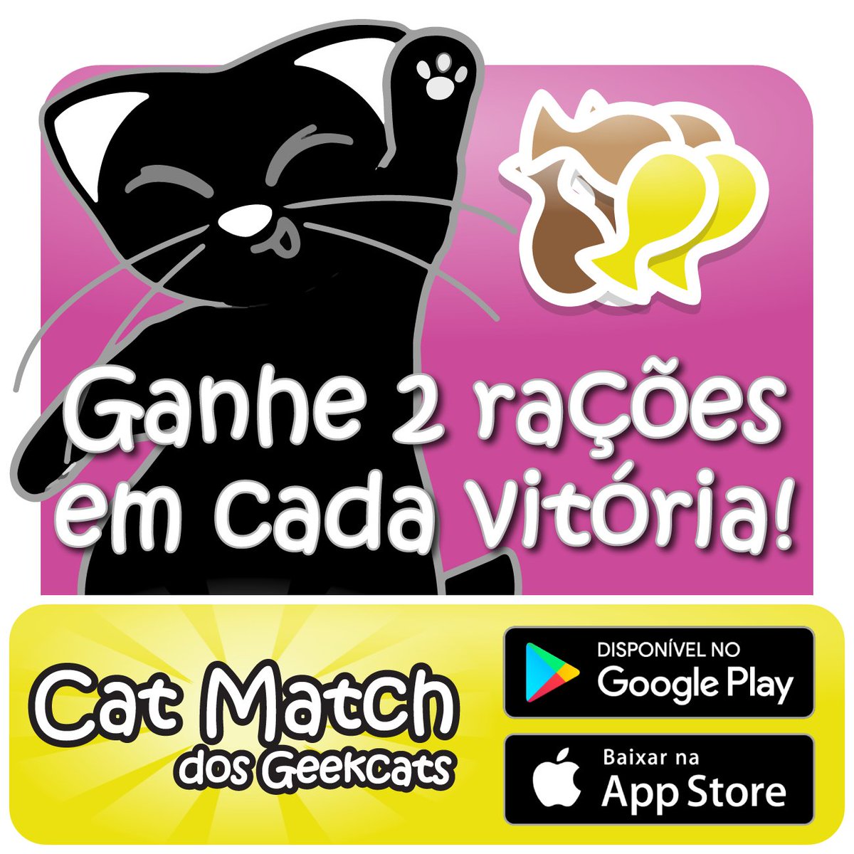 GeekCats's tweet photo. Saiu mais uma atualização do CatMatch!
Atualize o seu!
Android: https://t.co/gTznkvIFMh
IOS: https://t.co/LXtkwyM3bI
#catmatch #geekcats https://t.co/v5UkejpfVP