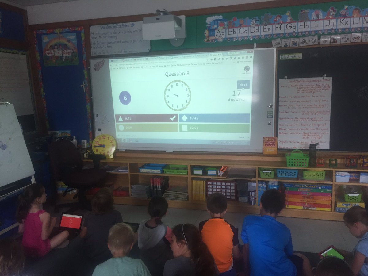 MissStickley's tweet image. A little @GetKahoot to help us review telling time! #Grade3Math
